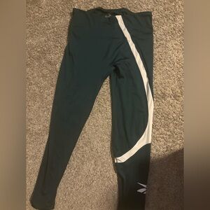 Reebok Dark Green and White Leggings